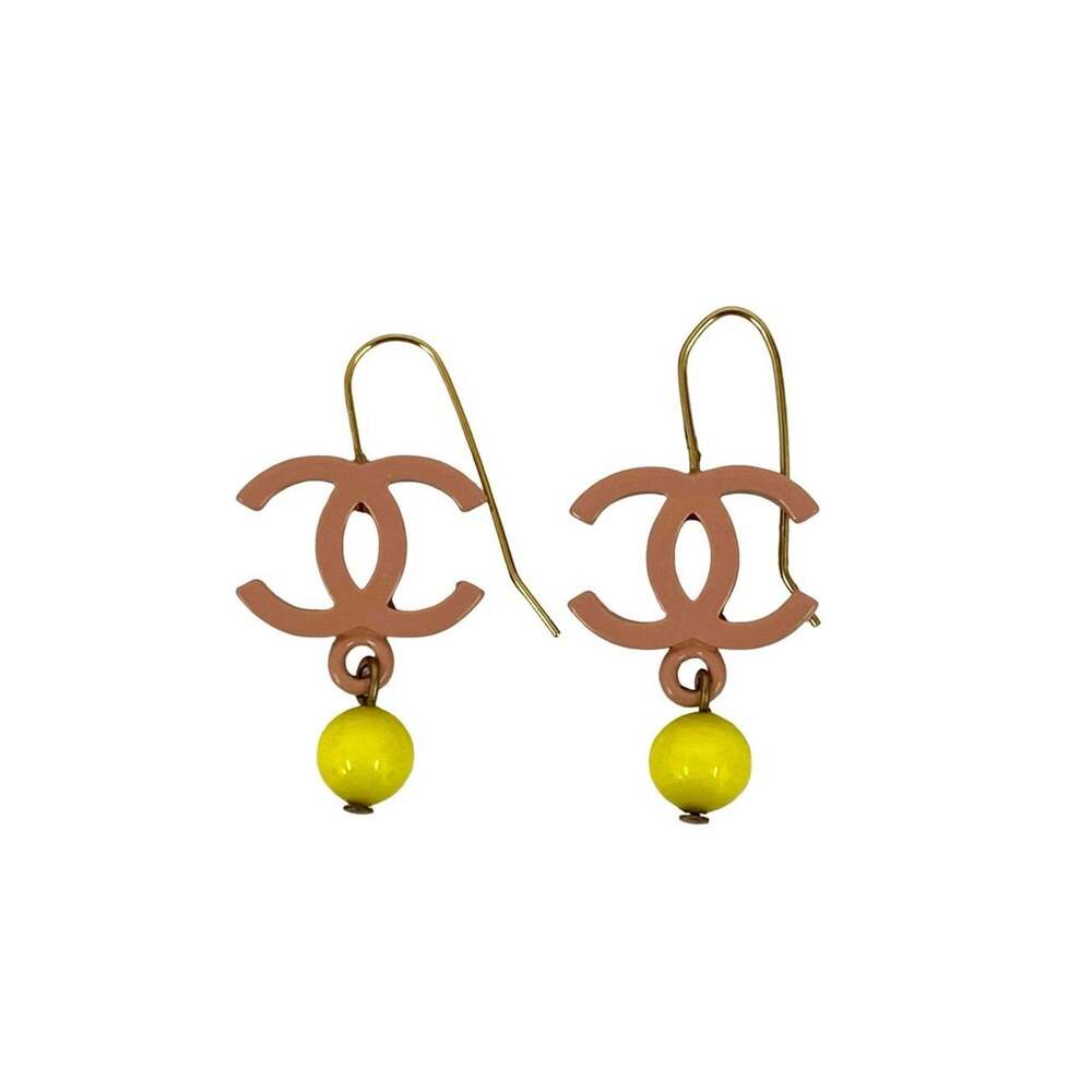 CHANEL Authentic Pink Logo Earrings - Picture 4 of 7